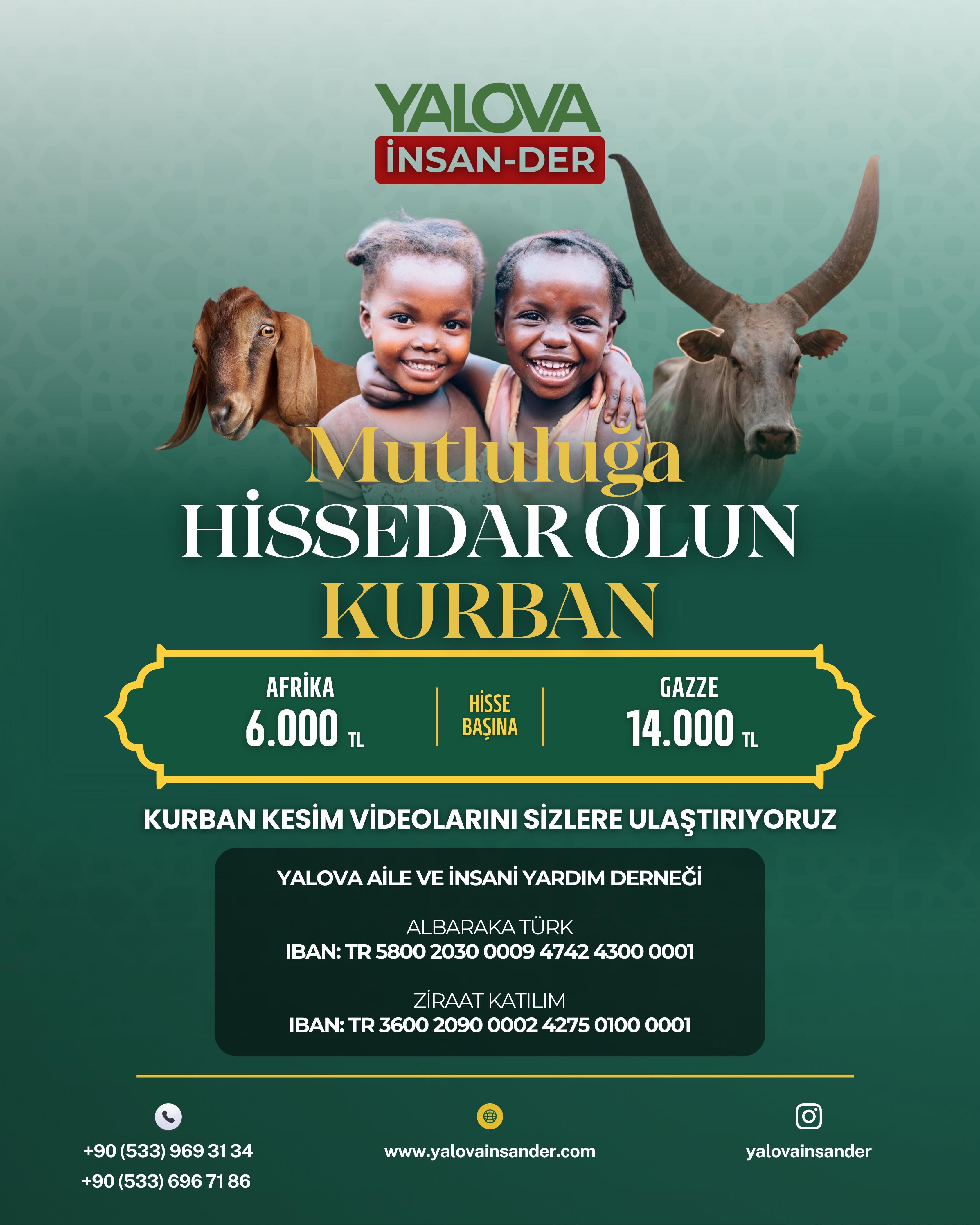 Yalova’nın Merhamet Eli Sınırları Aşıyor: Kurbanlarınız Afrika ve Gazze’ye Umut Oluyor